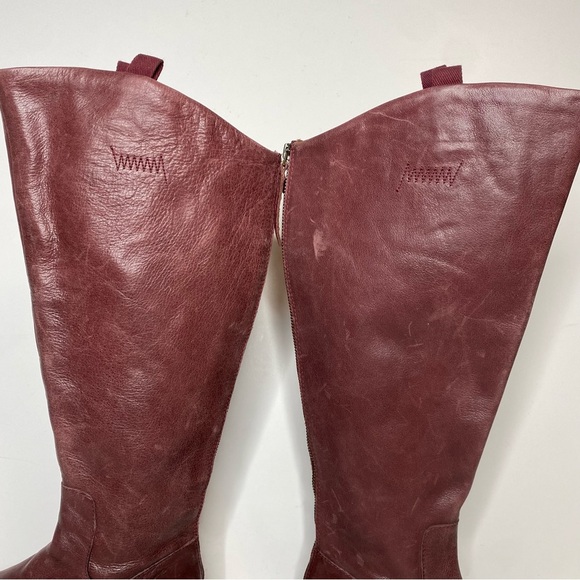 Franco Sarto Meyer Wide Calf Maroon Leather Tall Riding Boot 6 1/2 M - Picture 8 of 15